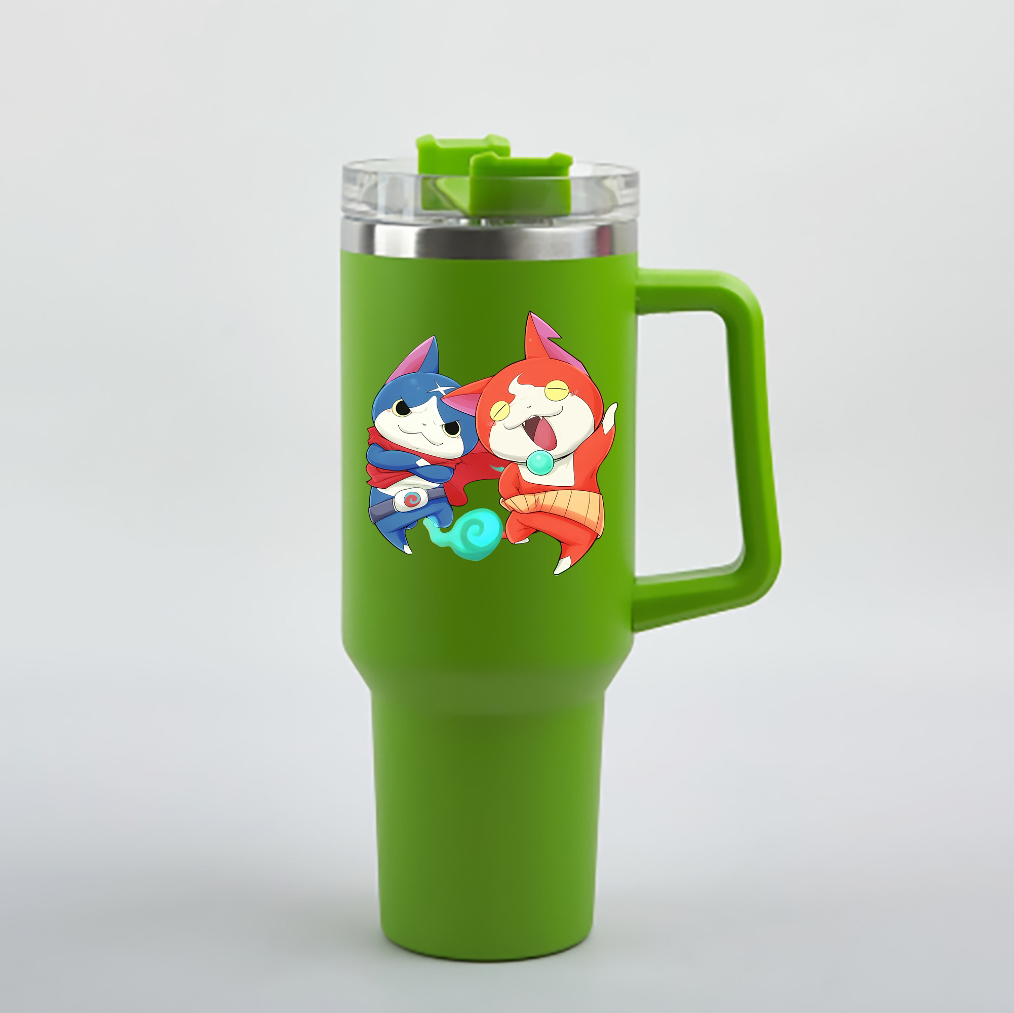 （画像用） 妖怪ウォッチ Yo-kai Watch 1200mL車用タンブラー - クリスタルステッカー（プラスチックストロー付き）